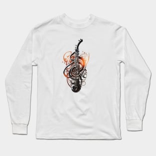 music jazz piano saxophone art trombone guitar Long Sleeve T-Shirt